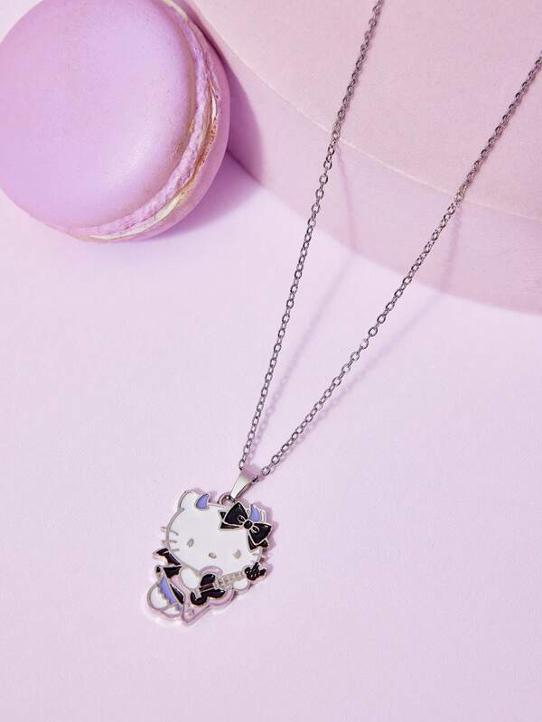 HELLO KITTY AND FRIENDS | Joivida 1pc Silver Chain Cartoon Pendant Necklace, Cute And Fashionable, Fade-Resistant. Suitable For Street, Party, Travel, Beach, And Daily Wear, Also A Fun And Cute Gift For Your Bestie Or Yourself
