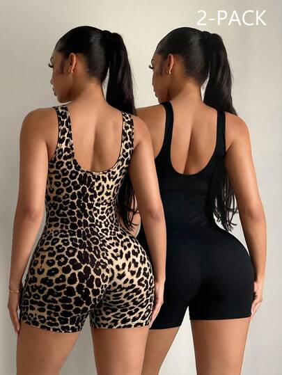 SHEIN SXY Women's Summer Casual Solid Color Sleeveless Jumpsuit