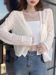DAZY Women's Long Sleeve Jacquard Jacket,Fall Women Clothes - Apricot - View 7