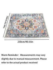 1PC Washable Persian Style Carpet, Suitable For Living Room, Bedroom, Tea Room, Shoe Rack And Other Indoor Decor, Low Pile Bohemian Style Carpet, Machine Washable Non-Slip Rug - 1PC - View 12