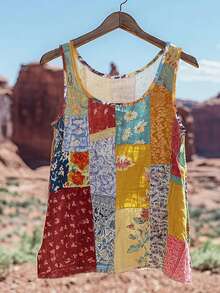 EMERY ROSE Women's Summer Sleeveless Printed Round Neck Tank Top, Suitable For Vacation And Daily Wear - Multicolor - View 4