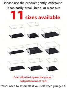Transparent Acrylic Display Boxes, Available In 11 Sizes, Diy Assembly, Suitable For Displaying Models, Building Blocks, Crafts, And Souvenirs, And Providing Dust Protection. - 5mm Black PVC Base - View 4