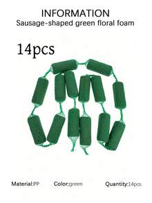 1/7/14/28块香肠形花艺泡沫，DIY花环，花艺海绵块套装，吸水花艺拱门，用于花艺的干花泡沫砖，用于插花的绿色花艺泡沫。适用于家居装饰、婚礼、花园和庭院装饰、派对装饰、节日插花、户外节日装饰、婚车装饰以及艺术装饰。 - 綠色 - 查看 11
