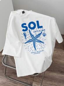 Manfinity Hypemode Kaos Pria dengan Slogan, Cocok untuk Pakaian Kasual Sehari-hari dan Liburan. - Putih - View 3
