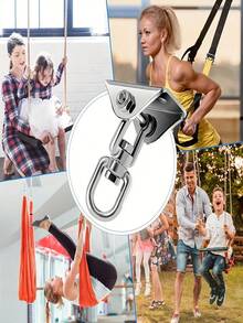 6pcs/Set 304 Stainless Steel Hammock Hardware Kit - Rust-Proof And Durable Swing Hooks - Multifunctional, Easy-Install Swivel Hook Design For Hammocks, Yoga, Punching Bags, Swing Accessories - Multicolor - View 4