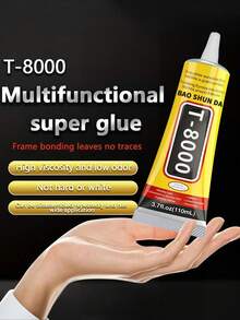 1 件 15ml/50ml/110ml T8000 胶水，工艺粘合剂，用于手机屏幕修复玻璃木工艺品金属和宝石、钻石画亚克力尖钻 DIY、珠宝钻专用胶水圣诞节节日礼物 - 黃色 - 查看 4