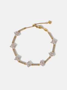 MOTF PREMIUM NEW BRACELET LIGHT LUXURY FASHION NICHE SMALL FOUR-LEAF FLOWER BRACELET SIMPLE TEMPERAMENT HIGH SENSE - Gold - View 2