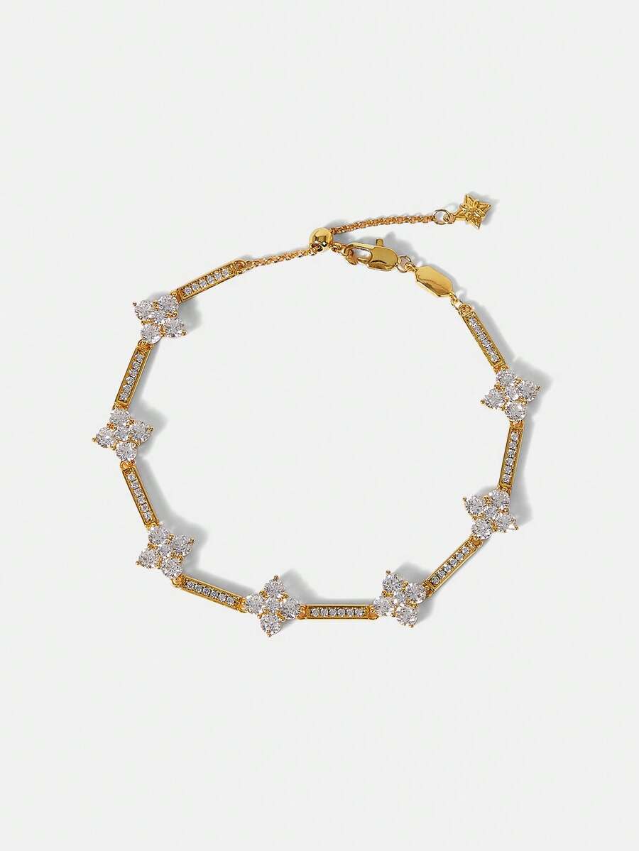 MOTF PREMIUM NEW BRACELET LIGHT LUXURY FASHION NICHE SMALL FOUR-LEAF FLOWER BRACELET SIMPLE TEMPERAMENT HIGH SENSE - Gold - View 2