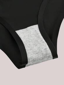 Veilyse 5pcs/Pack Low Waist Stretchy Seamless Underwear Women Breathable Half Coverage Seamless Panties For Everyday Wear,Gym&Sports - Black - View 8