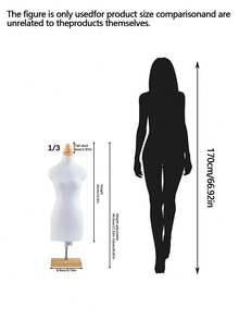 1 Mini Mannequin Sewing Teaching Prop With Square Base For Clothing Display - Beige - View 7
