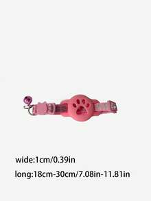 1 pieza Collar de AirTag con diseño de huella de pata adorable, con soporte y campana, hebilla de , diseño clásico a cuadros ajustable para gatos y perros pequeños, accesorios para mascotas, regalo - Multicolor - Ver 3