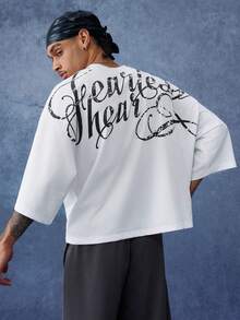 PAVTROS Camiseta casual versátil de uso diario con estampado de letras para hombre - Blanco - Ver 6