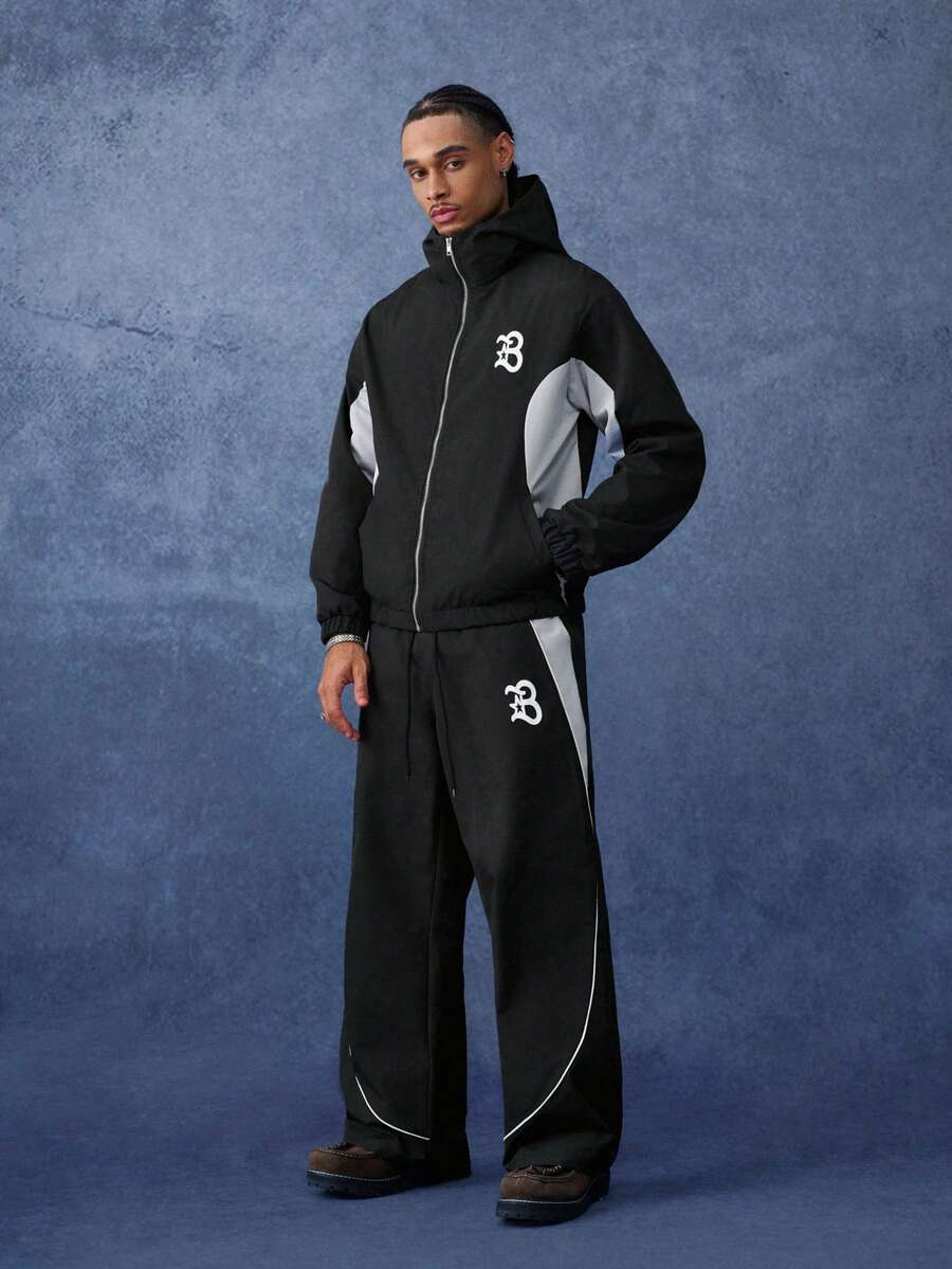 PAVTROS Men's Colorblock Patchwork Hoodie & Pants Set - Multicolor - View 1