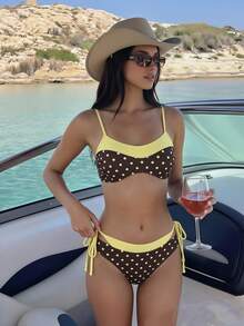 Bonvoyette Set Baju Renang Wanita Serbaguna untuk Semua Musim Semi/Panas/Gugur/Dingin, Set Bikini Rajut untuk Liburan, Pesta, Pantai, Tahun Baru, Upacara Wisuda, Warna Klasik, Seksi, Elegan, Kasual, Ceria, Imut, Pantai, Pesta Kolam Renang, Liburan, Natal Musim Dingin, Modis, Seksi, Baju Renang Bikini Elegan - MultiWarna - View 7