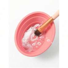 1pc Foldable Silicone Makeup Brush Cleaning Bowl, Multi-Textured Makeup Brush Cleaner, Reusable Beauty Tool Washing Bowl, Deep Cleaning Makeup Brushes - A - View 8