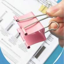 10PCS, Metal Pigeon Tail Paper Clip, 51Mm Loop Clip, Black Clip, Office Stationery Book Clip - Multicolor - View 6