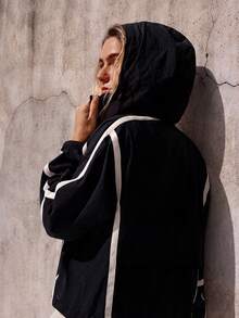 WanderVale Women's Colorblock Long Sleeve Zipper Front Sun Protection Jacket - Black - View 3