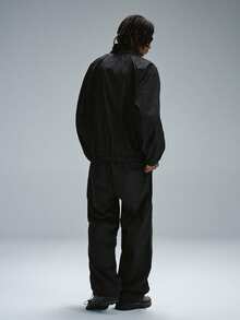 STYNVO Conjunto de chaqueta y pantalones con bloques de color y patchwork para hombre - Negro - Ver 2