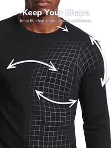 TekDrob Anti-Odor Raglan T-Shirt With Regular Fit And Long Sleeves - Black - View 4