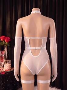 SHEIN 5件裝黑色優雅性感女款連身內衣 - 白色 - 查看 7