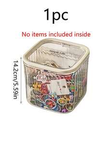 Dust-Proof Cosmetic, Hair Accessory Storage Box, Makeup Box, Desktop Decor Box, Desktop Trash Can, Women's Storage Box, Suitable For Rubber Bands, Hair Clips, Headbands, Hair Ties, Hair Accessories, Cosmetic Storage Box, Travel Essentials - Clear - View 11