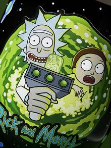 Rick and Morty X SHEIN 360 ml/12 oz 不鏽鋼防漏蓋隨行杯，適用熱飲/冷飲，適配大多數杯架，送禮首選 - 黑色 - 查看 6