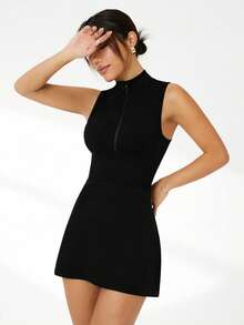 CourtClass CourtClass 2pcs Seamless Black Sports Dress Set Athletic Dress - Black - View 4