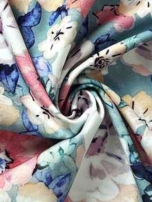 Al Najma Women's Floral Print Round Neck Short Sleeve Single-Breasted Arabian Dress - Multicolor - View 4