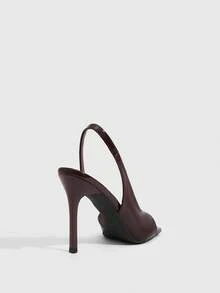 CUCCOO SZL Women's Shoes Fashion Dark Brown Simple Back Strap Stiletto Sandals Suitable For Commuting Dating Vacation Party And Other Occasions To Wear - coffee color - View 3