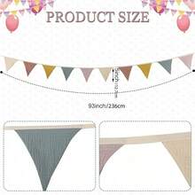 1pc Holiday Triangle Flag, Made Of Polyester Fabric, Reusable, Multicolor Triangle Flag Garland, Suitable For Various Holiday Indoor/Outdoor Boho Decor, Birthday Party Supplies, Wedding Bride Gift - multicolor - View 5