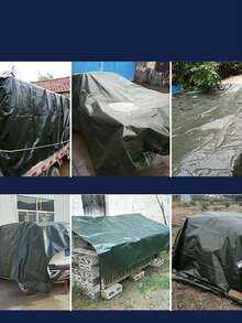 3m * 6m Army Green Waterproof Oxford Cloth Tarpaulin, Made Of PE Material With Rainproof And Sunproof Functions, Double-Sided Coating And Strong Light Shielding Performance - multicolor - View 7