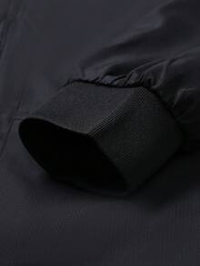 Manfinity Homme 男士休閒夾克，翻領、長袖、拉鍊開襟 - 黑色 - 查看 6