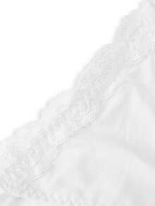 Ocili 5 pièces/paquet Culottes triangle pour femmes en coton 100% pur, confortables, minimalistes, avec bordure en dentelle réversible, élastiques, multicolores, chic, automne - Blanc - Voir 8