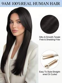 Micro Loop Human Hair Extensions Premium Virgin Remy Hair NC# Natural Black Reusable Invisible Micro Link Bead Hair No Glue No Tape Design 50Pcs 14-22 Inch Anti Shedding Soft Texture Ideal For Full Head Makeover Holiday& Hairstyle For Girls & Women - SNatural - View 10