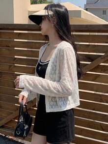 DAZY Women's Long Sleeve Jacquard Jacket,Fall Women Clothes - Apricot - View 1