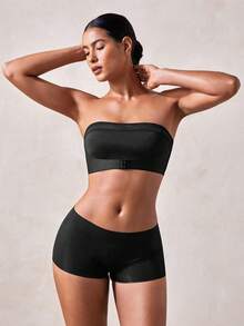 Veilyse Women's Strapless Front Closure Nude Seamless Padded Bralette, Removable Cups, Comfortable Wireless Tube Top Bra, Lifting And Shaping - Black - View 4