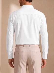 Core Aspect Men's Long Sleeve Business White Shirt, Ceremony - White - View 3