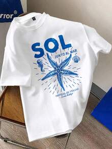 Manfinity Hypemode Kaos Pria dengan Slogan, Cocok untuk Pakaian Kasual Sehari-hari dan Liburan. - Putih - View 1