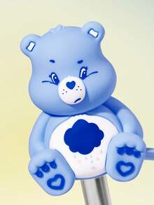 SHEIN X Care Bears 1個矽膠熊圖案吸管套（不含吸管），Cheer Bear，禮物 - 藍色 - 查看 3