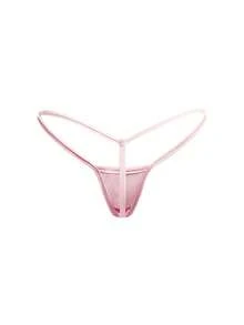Ocili Women's Solid Color Sexy Mini Thong - Pink - View 2