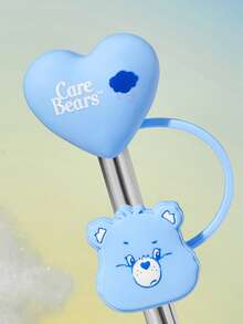 SHEIN X Care Bears 可愛心形吸管套 防塵可重複使用吸管尖端蓋 不含吸管 送禮創意 派對 節日 情人節 飲用水用 - 藍色 - 查看 5
