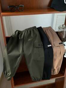 SHEIN Tween Boy Casual Solid Color Cargo Pants - Multicolor - View 2