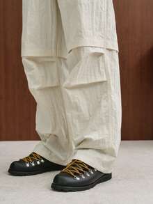 TOKVUE Men's Solid Color Drawstring Waist Casual Versatile Daily Travel Long Pants - Apricot - View 5