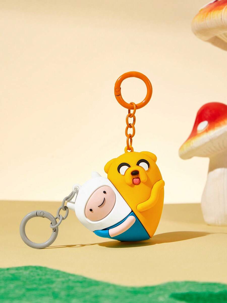 ADVENTURE TIME X SHEIN Colgador de bolso creativo tridimensional, llavero, regalo - Multicolor - Ver 1
