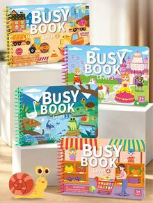 MINKOJA Buku Aktivitas Montessori untuk Balita, Buku Aktivitas Belajar Tenang yang Dapat Digunakan Kembali dengan Permainan Mencocokkan, Pengenalan Hewan & Kendaraan, Mainan Edukasi Prasekolah untuk Perjalanan - MultiWarna - View 3