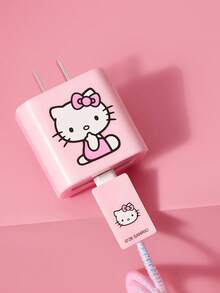 HELLO KITTY AND FRIENDS | SHEIN 3件組數據線保護套，適用於充電器，櫻桃印花圖案，充電器保護套（不含數據線） - 粉色 - 查看 7
