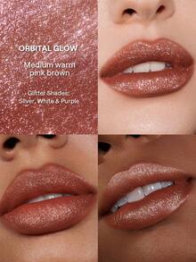 SHEGLAM Stardust Swipe أحمر شفاه سائل بلمعة جليتر-525 Orbital Glow ملمع شفاه لمعة جليتر فورية لمسة نهائية مطفية طويلة الأمد مقاوم للانتقال ومقاوم للتلطيخ ماركة تجميل ومكياج للنساء والفتيات - 525 Orbital Glow - مشاهدة 2