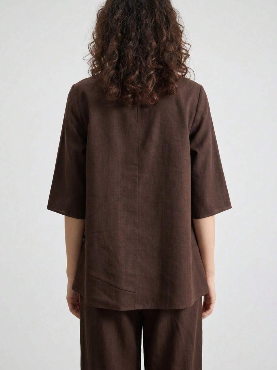 Dark Brown Modern Urban Minimalist Elegant Versatile Commute Daily Teacher Autumn Teachers' Day Outfit Women's Wear Women's Casual Two Pieces Set