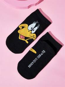 LOONEY TUNES X SHEIN 5雙裝兒童純棉柔軟透氣吸濕襪 可可愛卡通獨角獸圖案 女孩襪 加強腳趾與腳跟 耐穿四季款 - 雜色 - 查看 5