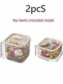 Dust-Proof Cosmetic, Hair Accessory Storage Box, Makeup Box, Desktop Decor Box, Desktop Trash Can, Women's Storage Box, Suitable For Rubber Bands, Hair Clips, Headbands, Hair Ties, Hair Accessories, Cosmetic Storage Box, Travel Essentials - Clear - View 9